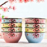 京东PLUS会员：應州東進 日式色釉花瓣利比碗 4.5英寸  8个装