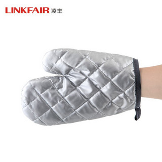 凌丰（LINKFAIR）防烫手套烘焙防烫棉手套 银色（两只装） LFDST-HT240Y