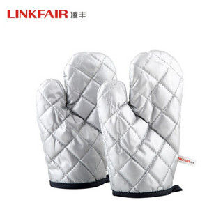 凌丰（LINKFAIR）防烫手套烘焙防烫棉手套 银色（两只装） LFDST-HT240Y