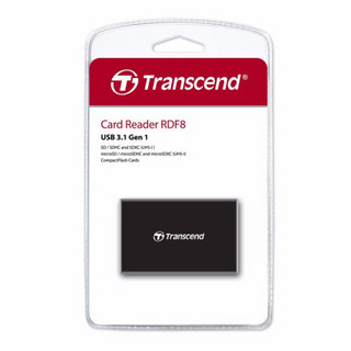 创见（Transcend）USB 3.0高速读卡器 RDF8K2黑色 TF/SD/CF三合一
