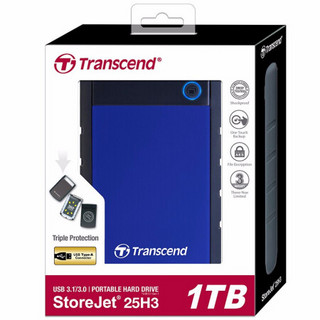 Transcend 创见 TS4TSJ25H3P 2.5英寸USB便携移动硬盘 4TB  USB3.1 Gen1