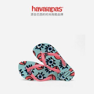 Havaianas哈维纳 Top Fun 2020新(哈瓦那)人字拖鞋女鞋 0642-淡黛青/花卉 适合 35-36码