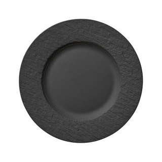 唯宝Villeroy&Boch浮雕Rock系列创意西餐餐盘岩石浮雕浅盘平餐盘黑色27cm