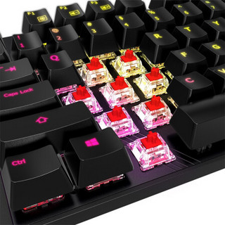 GIGABYTE 技嘉 AORUS K1 猎鹰 104键 有线机械键盘 黑色 Cherry红轴 RGB