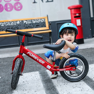 FOREVER 永久 平衡车儿童滑步车2-6岁宝宝滑行车幼儿无脚踏学步车铝合金车银色