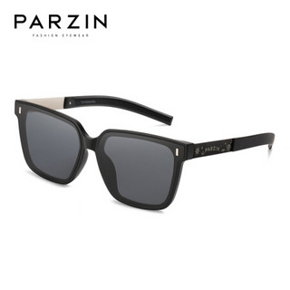 帕森（PARZIN）太阳镜男 时尚复古方框眼镜女 情侣潮酷墨镜2020款 8288 金银撞色