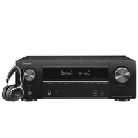 天龙 DENON)AVR-X1600H家庭影院7.2声道AV功放机+ AH-GC25WBK头戴式发烧音乐无线蓝牙耳机 黑色