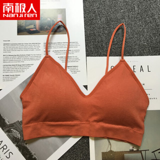 南极人 单件装 三角吊带抹胸 简约薄款女士内衣女聚拢上托无钢圈运动文胸胸罩美背文胸 黑色 均码