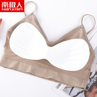 南极人 单件装 三角吊带抹胸 简约薄款女士内衣女聚拢上托无钢圈运动文胸胸罩美背文胸 黑色 均码