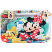 迪士尼(Disney)米奇60片铁盒木质拼图玩具 儿童拼图男孩礼物(古部拼图)11DF3601