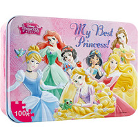 迪士尼(Disney)公主100片铁盒木质拼图玩具 儿童拼图女孩礼物(古部拼图)11DF3884