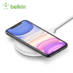 belkin 贝尔金 BELKIN）10W无线充电器白色兼容5W/7.5W/9W无线快充异物识别支持iPhonex/xs/max三星华为小米等