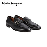 菲拉格慕(Salvatore Ferragamo) 20ss春夏 男士黑色牛皮革便鞋0723620_3E _ 90(送男友 送礼)