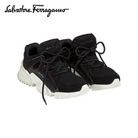 菲拉格慕(Salvatore Ferragamo) 20ss春夏 女士黑色织物/牛皮革运动鞋 0728303_1C _ 55(送女友 送礼)