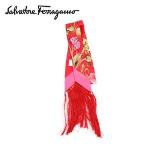 菲拉格慕(Salvatore Ferragamo) 20ss春夏 女士红色桑蚕丝长丝巾0728758(送女友 送礼)