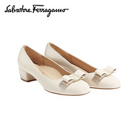 菲拉格慕(Salvatore Ferragamo) 20ss春夏女士骨色/米色牛皮革高跟鞋0723350_1D _ 85(送女友 送礼)