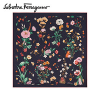 菲拉格慕(Salvatore Ferragamo) 20ss春夏 女士蓝色桑蚕丝围巾0727953(送女友 送礼)