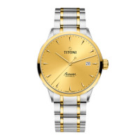 TITONI 梅花 空中霸王系列 男士自动上链腕表 83733SY-651