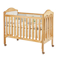 gb好孩子 婴儿床 童床 实木 松木 环保 多功能 带滚轮 水漆 MC905 原木色