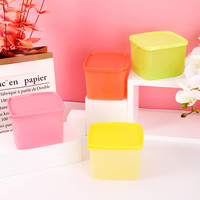 特百惠(Tupperware)保鲜盒冷藏方盒4件套冰箱密封储藏保鲜收纳盒(0.8Lx4)