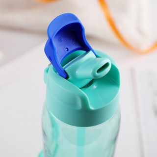 特百惠（Tupperware）乐动塑料随心壶750ml大容量运动便携水杯子男女健身旅行带吸管拎绳 薄荷蓝