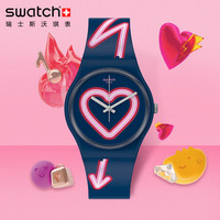 斯沃琪 Swatch瑞士手表 原创系列 爱之花火  情人节 简约浪漫情侣石英男女表GN267