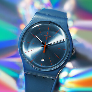 斯沃琪 Swatch 瑞士手表  原创系列 镭射湖蓝 石英男女表SUOS401