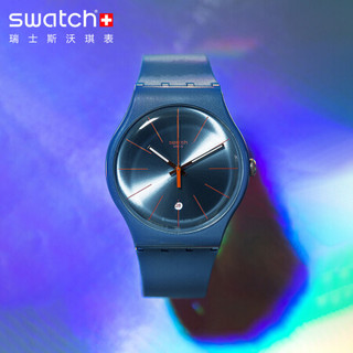 斯沃琪 Swatch 瑞士手表  原创系列 镭射湖蓝 石英男女表SUOS401