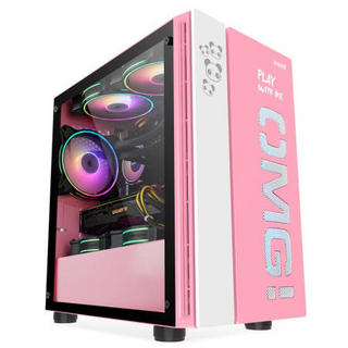 游戏悍将 OMG-MATX 粉色 Micro中小板台式机电脑机箱