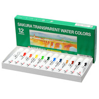 SAKURA 樱花 日本樱花(SAKURA)水彩颜料美术绘画 透明水彩 12色套装 OW12 5ml/支