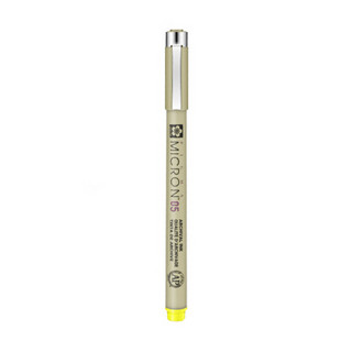 日本樱花(SAKURA)针管笔勾线笔中性笔签字笔绘图笔水笔 XSDK05#3 笔幅0.45mm(黄色)【日本进口】