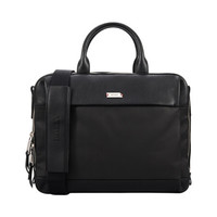 BALLY  巴利 VAUD男士黑色涂层棉和小牛皮混纺商务包 VAUD/00 6227990