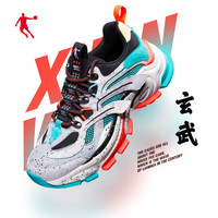QIAODAN 乔丹 男鞋运动鞋皮面保暖缓震耐磨鞋子男休闲鞋老爹鞋 XM15200315 黑色/象牙色 42