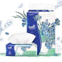 得宝(Tempo) 抽纸 Artist系列 4层加厚面巾纸*90抽*4包-鸢尾版