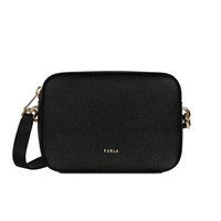 FURLA 芙拉 BLOCK系列 女士牛皮革斜挎小方包 1055792 黑色