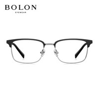 BOLON暴龙复古方形镜框女款近视镜时尚眼镜架BJ7093 B12-银色/哑黑