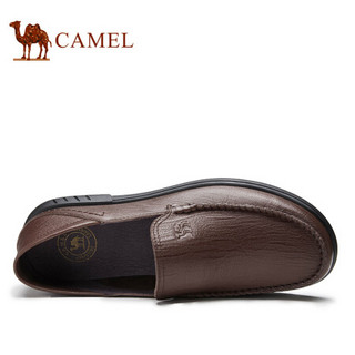 骆驼（CAMEL）  时尚透气商务休闲男士皮鞋 A012155310 棕色 43