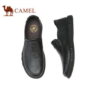 骆驼（CAMEL） 休闲便捷套脚百搭商务男士皮鞋 A012155350 黑色 42