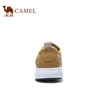 骆驼（CAMEL） 超纤男士运动透气网面跑步鞋 A022315690 土黄 43