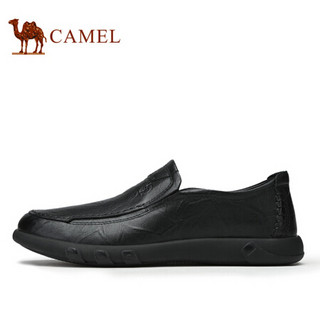 骆驼（CAMEL） 休闲便捷套脚百搭商务男士皮鞋 A012155350 黑色 42