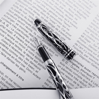 Pimio 毕加索 钢笔签字笔男女士商务办公成人学生用0.5mm墨水笔巴黎风情系列901白金银夹