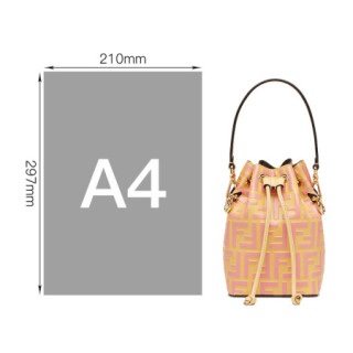 芬迪 FENDI SS20春夏款 女士MON TRESOR系列FF老花小号水桶包手提斜挎包 8BS010 A659 F1B1I 粉色