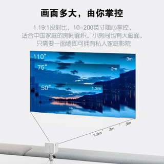 联想(Lenovo) T3C 投影机 投影仪 家用 便携 高清 兼容1080P 内置音箱 内置电池（白色）