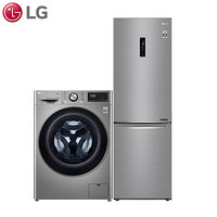LG 冰洗套装9KG超薄除菌洗衣机+340升双重风幕 无霜变频双门冰箱FCX90Y2T+M459SB