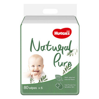 HUGGIES 好奇 天然之选 婴儿湿巾 80抽 6包