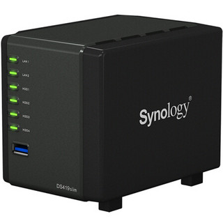 Synology 群晖 DS419slim 4盘位NAS（88F6820、512MB）