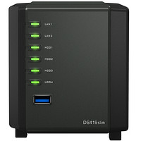 Synology 群晖 DS419slim 4盘位NAS（88F6820、512MB）