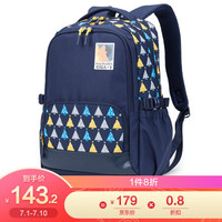 Carany 卡拉羊 中学生书包男女小学生初中生休闲背包时尚大容量防泼水双肩包CX5407藏青圣诞树