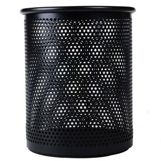 M&G 晨光 ABT98403 笔筒 金属网纹圆形款 黑色