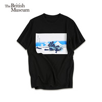 大英博物馆 The British Museum 富士山风景T恤 正版男女圆领情侣tee 黑色 XL